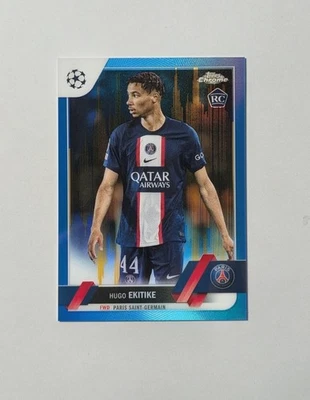 Hugo Ekitike Rookie Blue Gold Seismic /75 PSG 2023 Topps Chrome Soccer UEFA #125 - Image 1 of 2