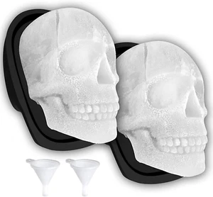 Molde de cubito de hielo de calavera 3D extra grande moldes de hielo de silicona para cubo de hielo de calavera de whisky - Imagen 1 de 12