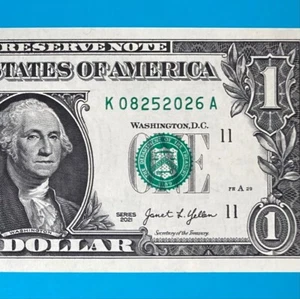 August 25, 2026 (К 08252026 A) ANNIVERSARY $1 One Dollar Bill *UNC* - Picture 1 of 4