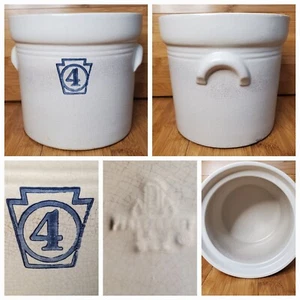 Vintage Pfaltzgraff Yorktown Keystone Blue Numbered 4 Canister Crock flower pot - Picture 1 of 13