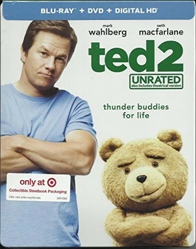 Ted 2 (Unrated SteelBook Blu-ray + DVD + Digital), Brand New! Foto 1 de 1