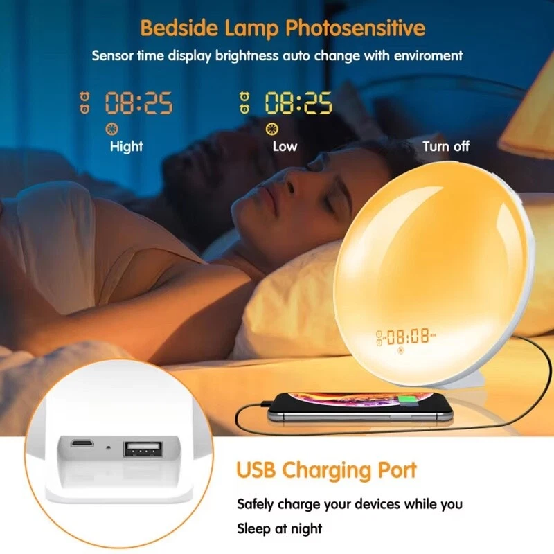 Sunrise Alarm Clocks, Wake Up Light with Sunrise/Sunset Simulation Dual SMART UK - Image 1 of 4