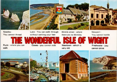 Maravillosa postal Isla de Wight Reino Unido multivista SIN USAR D59 Foto 1 de 2