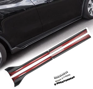 Carbon Pattern Bomely Skirt Body Kits Fit for 2020 2022 2023-2024 Tesla Model Y - Picture 1 of 7