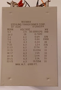 6.3V 19.6A total 28V .7 A transformador de filamento vintage Sterling ST3124 115V pri - Imagen 1 de 3