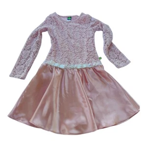 Dollie & Me Girl Dress Lace Top Satin Skirt Peach Color Sz 10 - Picture 1 of 10