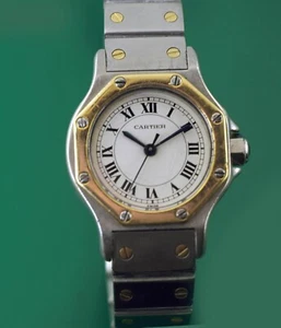 Cartier SANTOS Ladies Automatic 18k & Stainless Vintage 1980's Watch - Picture 1 of 10