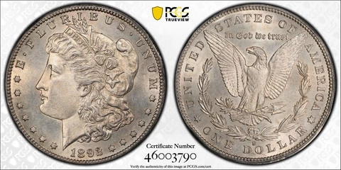 1892 S Morgan Silver Dollar $1 PCGS UNC Detail Filed Rims -Looks MS64!!! Cover