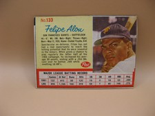 1962 Post Baseball #133 Felipe Alou Giants No Creasing Extra Border