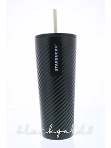 Starbucks Cold Cup Christmas Metallic Dark Green Forest Textured Beverage Straw - Picture 1 of 3