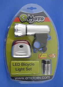 eMoto LED Bicycle Headlight Tail Light Set - Picture 1 of 1