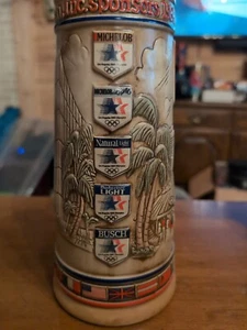 BUDWEISER Beer Stein* 1984 Los Angeles Olympics * Olympic Village Stadium Mug - Picture 1 of 18