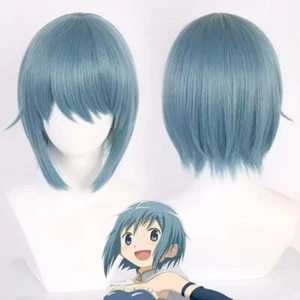 Anime Miki Sayaka Cosplay Wig 30cm Blue Gray Short Hair Heat Resistant - Picture 1 of 5