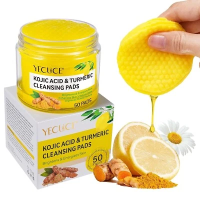 Turmeric Cleansing Pads, Turmeric Exfoliating Face Scrub Pads, Turmeric Cleansin - Image 1 of 4
