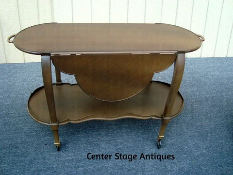 61344  CUSTOM Made Mahogany Wheeled Tea Bar Cart Server Cabinet Server Sideboard Cover