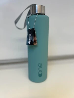 Glass water bottle with silicone case