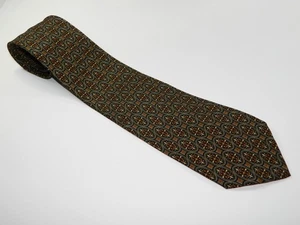 Men's BARNEY'S NEW YORK Silk NECKTIE Tie MADE IN ITALY BROWN BYZANTINE BRONZE - Picture 1 of 2