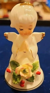 Ángel de porcelana de hueso Napcoware con campana. - Imagen 1 de 7