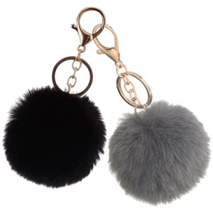 2 pezzi portachiavi pompon adorabile borsa ciondolo zaino ciondolo portachiavi peluche - Foto 1 di 12