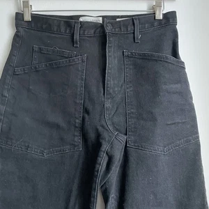 Pantalones de mezclilla negros para mujer Nili Lotan Shon 27 pierna ancha holgados barril EE. UU. - Imagen 1 de 12