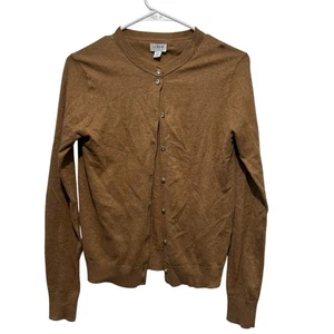 J Crew Classic Crewneck Cardigan Heather Camel Strass Knöpfe Baumwolle Gr. XS - Bild 1 von 6