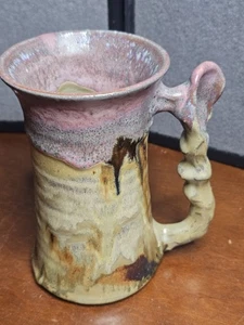 Cerámica artística vintage firmada Sutter gres multicolor Tankard mango de agarre Rt - Imagen 1 de 7