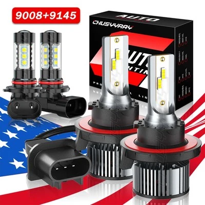 Combo de 4 faros LED + bombillas antiniebla 6500K para Mitsubishi Raider 2006-2009 Foto 1 de 4