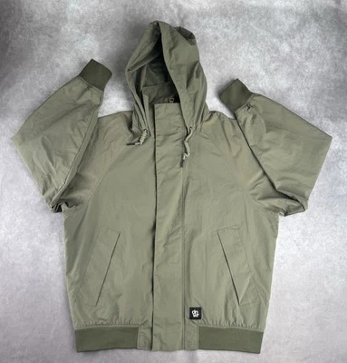 Chaqueta cortavientos Zara para hombre sudadera con capucha cremallera varios bolsillos verde oliva talla L Foto 1 de 4