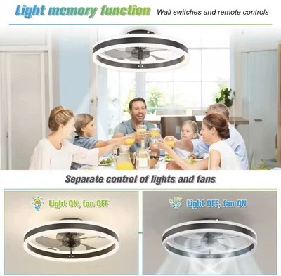 ventilatore elettrico da  soffitto con luci APP +telecomando ottimo per la casa - Immagine 1 di 4