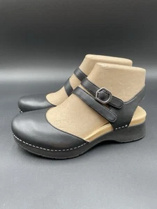 Dansko Rissa Nappa Black Mary Jane Closed Toe Clog Sandal Shoes Sz 38/7.5-8 New - Picture 1 of 12