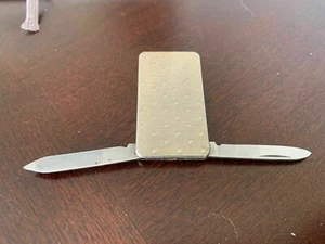 Vintage Anvil Stainless Money Clip Pocket Knife Nail File Diamond Pattern - Picture 1 of 4