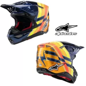 Alpinestars Supertech M10 TLD Edition 25 Mips Blue/Orange/Yellow Helmet - Picture 1 of 6