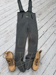 FISHING WADERS LARGE AND WADING BOOTS SIZE 12. ORVIS WADERS & HODGMAN BOOTS - Picture 1 of 5
