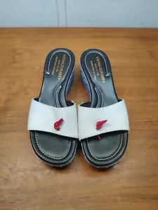 Donald J. Pliner Glair White Patent Leather Sandals Y2K Women 6M Made In Italy - Picture 1 of 10