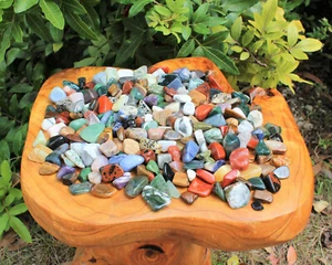 Assorted Tumbled Stones 2 lb Wholesale Bulk Lot SMALL (About 200) Mixed - Picture 1 of 10