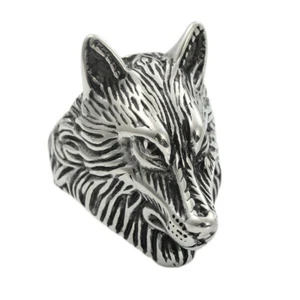 Mens Stainless Steel 3D Wolf Ring Animal Vintage Hip Hop Biker Ring Size 7-14 - Picture 1 of 24