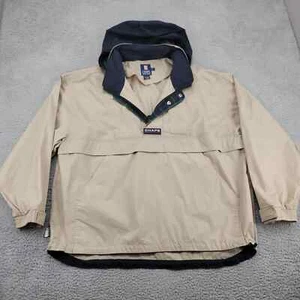 Chaps Ralph Lauren Jacket Mens XL Tan Packable Hood Vintage 90s Classic Logo - Picture 1 of 16