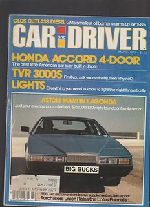 Car and Driver Magazine March 1979 Honda Accord Olds Cutlass Aston Martin - Picture 1 of 1