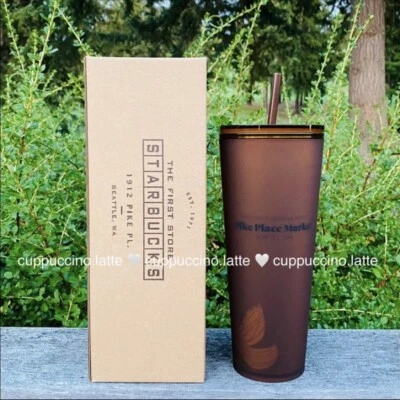 NUEVO Starbucks Pike Place Sirena Ámbar Mate Tacto Suave Venti Taza en Caja Foto 1 de 4