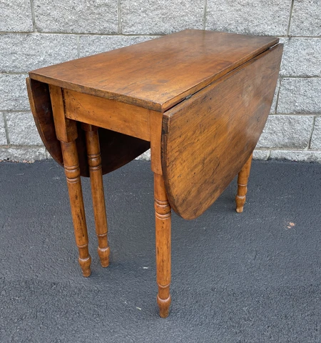 Antique Primitive Pine Drop Leaf Table 29” X 17 1/2” X 34 1/2” E Leaf 17” Cover