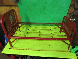 antique metal doll bed