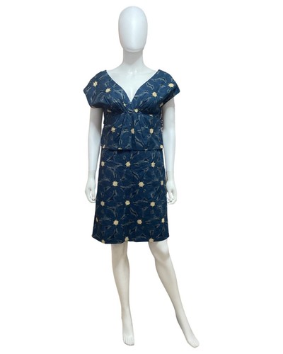 Abito da donna blu floreale Moschino Aeffe Spa taglia 6