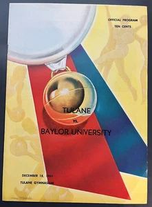 1961 TULANE GREEN WAVE BASKETBALL PROGRAM vs. BAYLOR BEARS - Picture 1 of 5