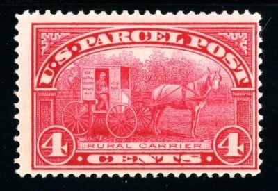 USAstamps Unused FVF US 1913 Parcel Post Rural Carrier Scott Q4 OG MNH Fresh - Image 1 of 2
