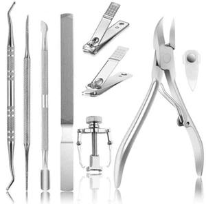 Professional 9 PCs Ingrown Toenail Tool Kit Toe Nail Clipper Set for Ingrown New - Picture 1 of 7