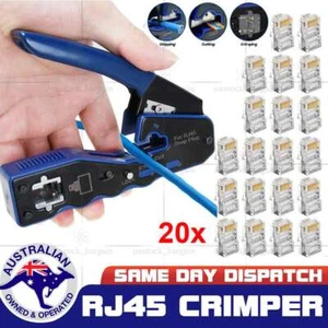 RJ45 Crimper EZ Cat 5e 6 7 HD Pass Through Network Connector Tool Crimping Plier - Picture 1 of 12