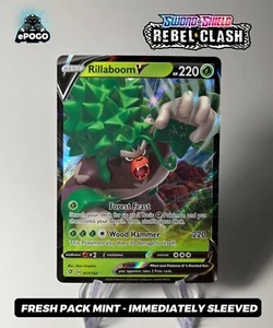 Tarjeta Pokémon Rillaboom V 017/192 Reverse Holo JCC: Rebel Clash Pokémon COMO NUEVA 🙂 - Imagen 1 de 2