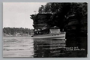 Postal Wisconsin RPPC Hawks Bill Lower Dells Viking II barco de excursión sin publicar - Imagen 1 de 2