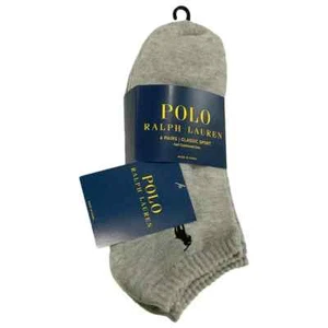 Precio de venta sugerido por el fabricante $28,99 nuevo con etiquetas paquete de 6 pares polo ralph lauren hombres gris no show calcetines tallas 6-12 - Imagen 1 de 4