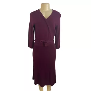 Kate Spade Women's Purple V Neck Long Sleeve Wrap Dress Sz S - NWT - Picture 1 of 10